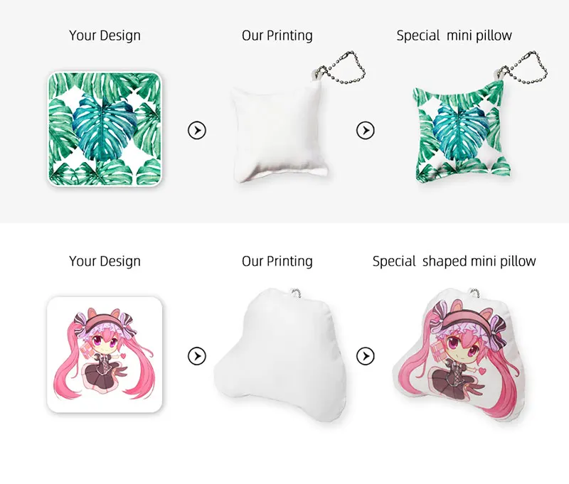 Factory cheap price  custom printed Mini Cute Dakimakura anime keychain Doll Keychains