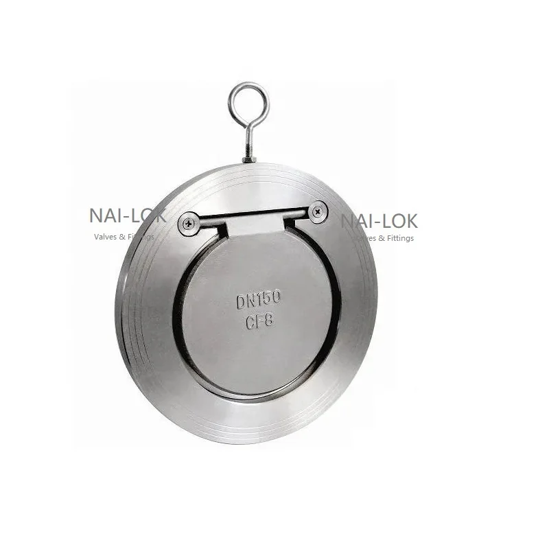 CF8 Stainless Steel Single one way Ultra Thin Single Disc Swing Check Valve DN150 Wafer Check Valve