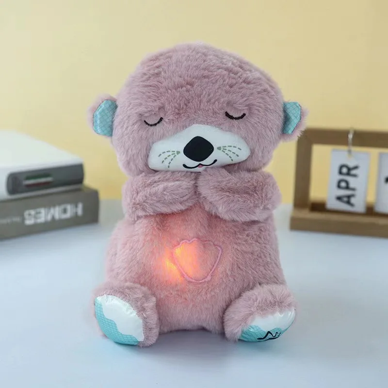 Breathing and glowing little water sloth cute koala breathing bear baby sleeping music early education Plush toy