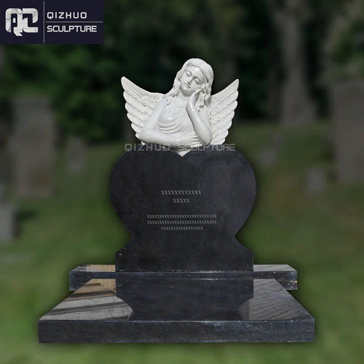 Hand Carved Cemetery Natural Stone Tombstone and Headstone Weeping Angel Marble Bench