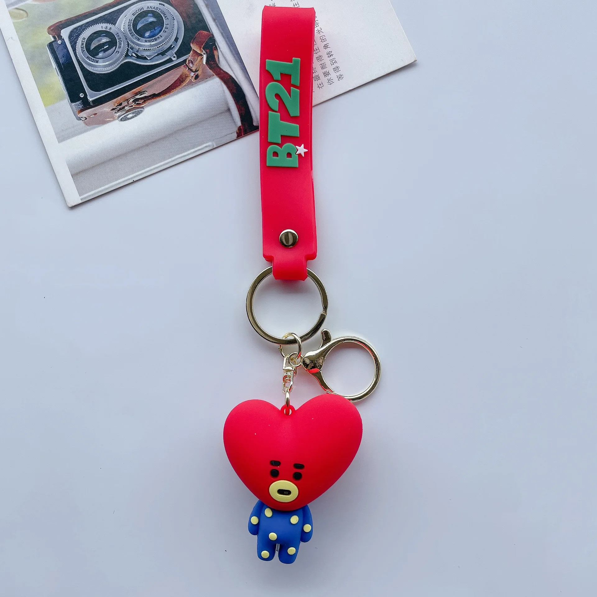 3D PVC cartoon anime keychain BT Boys Peripheral Q Edition Doll Keychain Car Bag Keyring Keychains rubber custom key chain