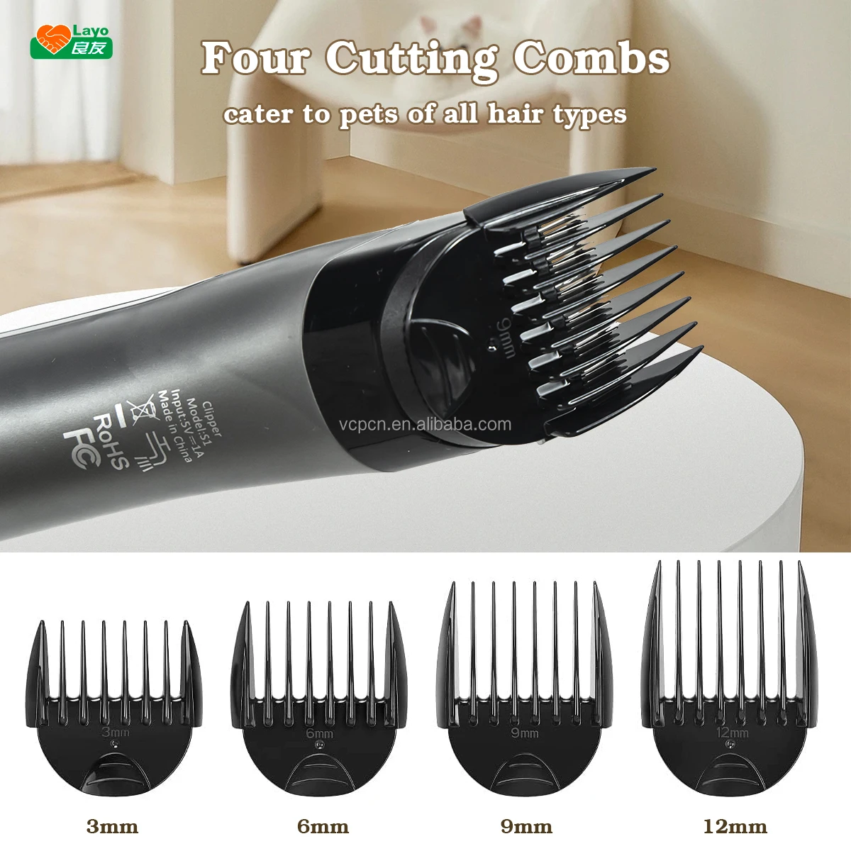 USB Removable Washable Cat Dog Pet Hair Clippers Trimmer Shaver Grooming Brush Head Kit for Dysons V7/8/10/11/15 Vacuum Cleaner