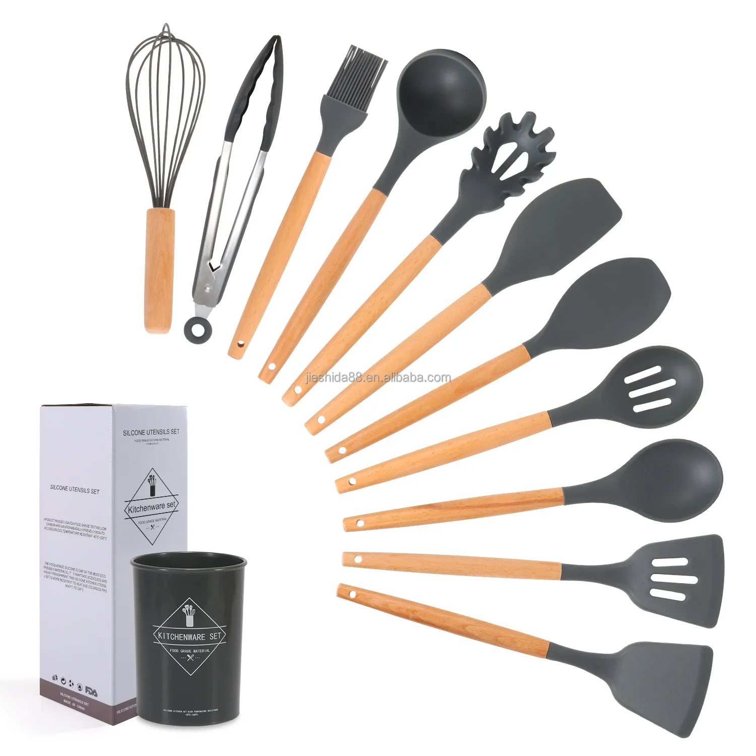 Good Quality Factory Directly Cooking Tools Kitchen Ware Plastic Utensils Silicone Utensil Set