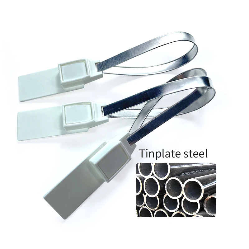 Self-lock Metal Insert Seal Pull Tight Strap with Printing Flat Head Numbered Strip