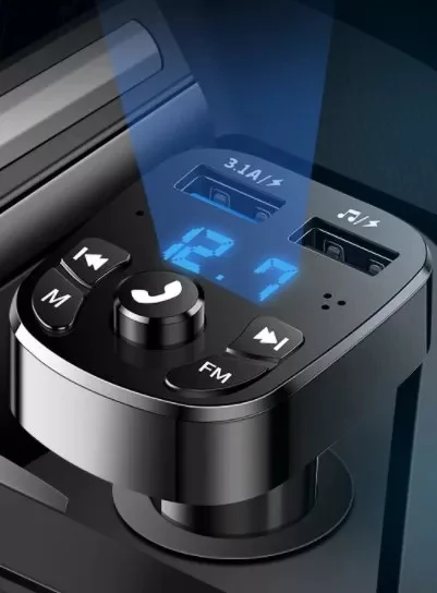 FM Transmitter Car Dual USB Wireless Radio MP3 Music Player Car Kit with Hands-Free Call