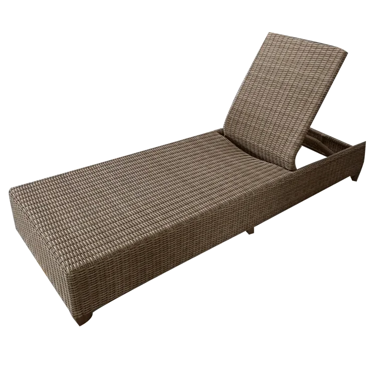 Outdoor garden swimming pool PE semi-round rattan cylinder lying bed