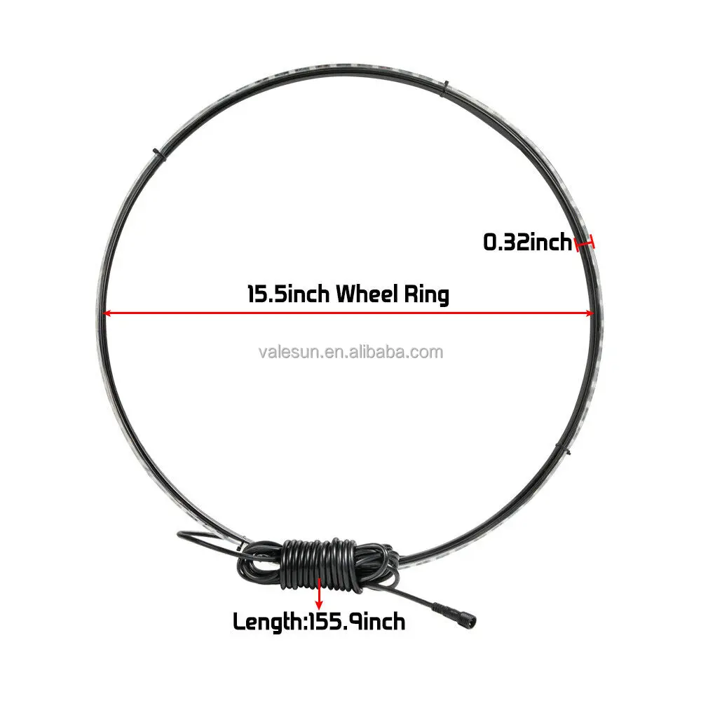 Multicolor RGB app control Car Tire Led Rgbw  Wheel Ring Light  Truck 14inch 15.5inch 17inch Rgb Led Wheel Lights For Car Wheel