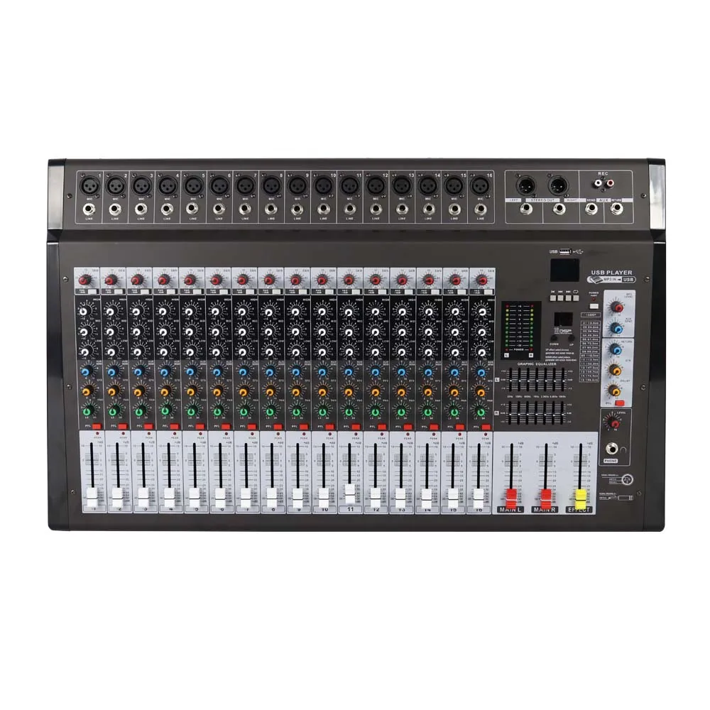 16 channel console mixing 16 dsp effects usb interface sound power audio mixer