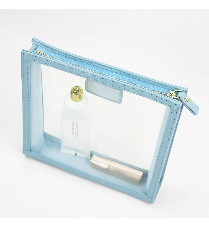 high quality clear PVC leather cosmetic bag pouch lady purses bags for women