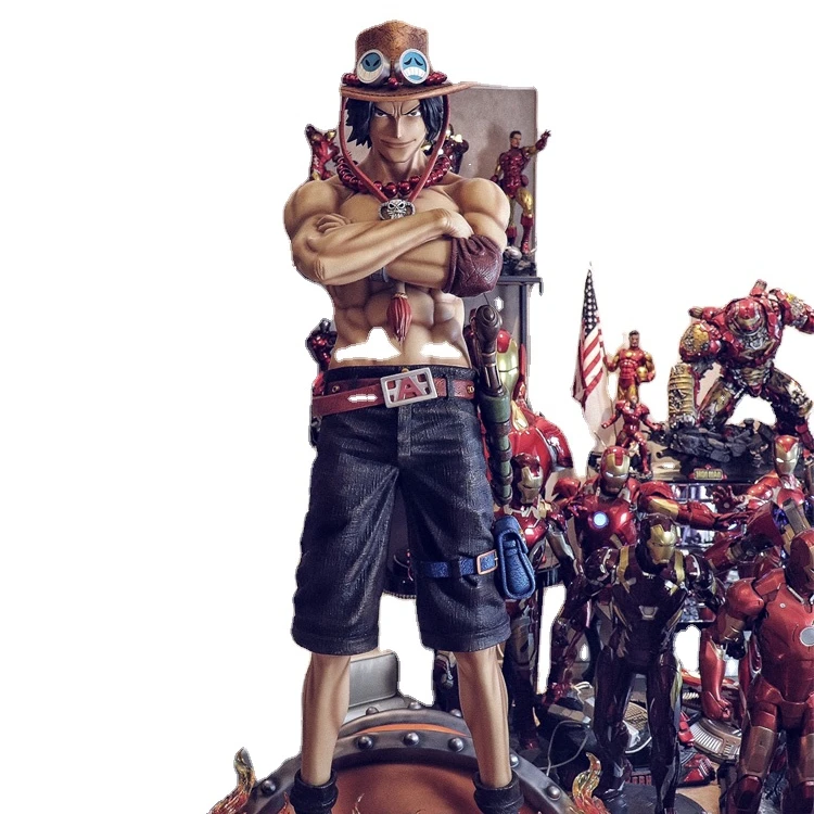 Japanese Anime One Piece ACE Character Sculpture Home Decoration Resin Statue