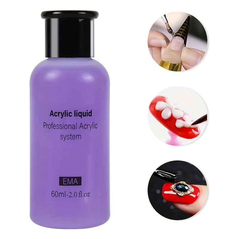 Private Label 75ml Professional EMA MMA Monomer Acrylic Nail Liquid Acrylic Powder Crystal Liquid System for Nail Salon