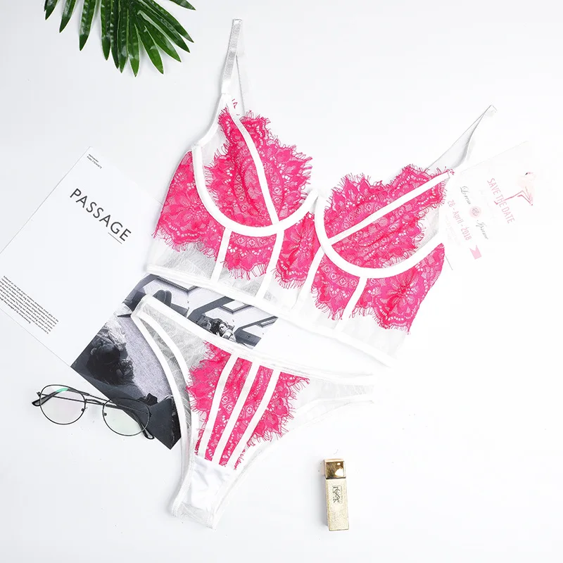 2021 весна и осень, новые товары, женский кружевной полый сексуальный комплект нижнего белья