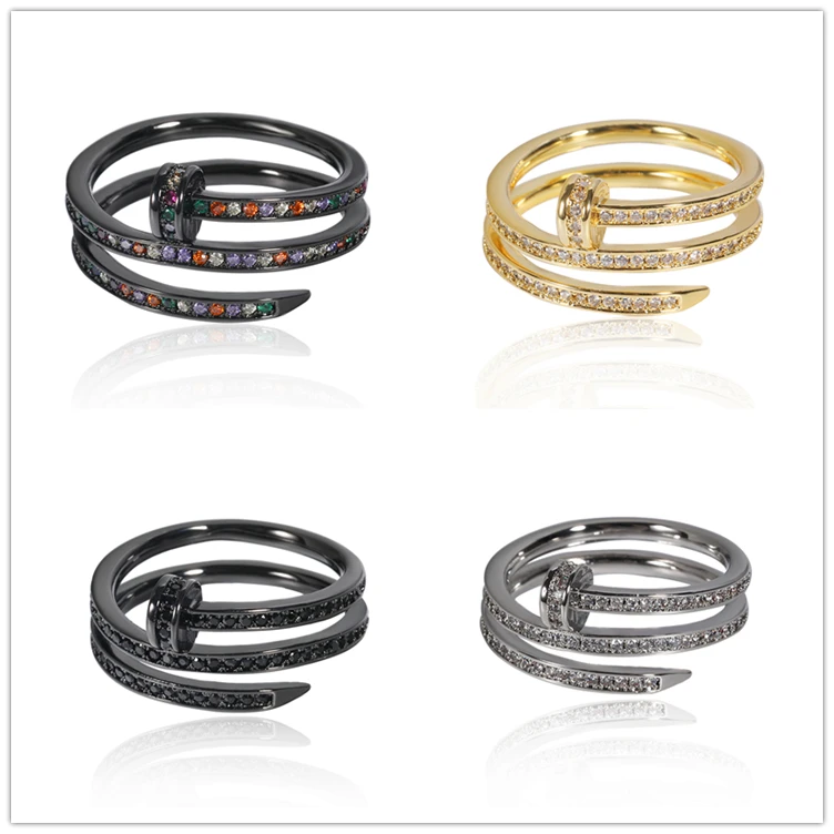 
Luxury Jewelry China Guangzhou Ring Finger Nail Ring 16k 18 k 20k gold plated gemstone rings For Wholesale 