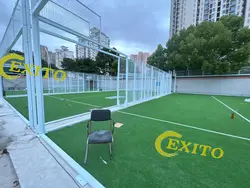 EXITO  2023 100*100mm New Model Panoramic Pedal Padel Tennis Court Factory Cost Paddle Court With CE certified Turf