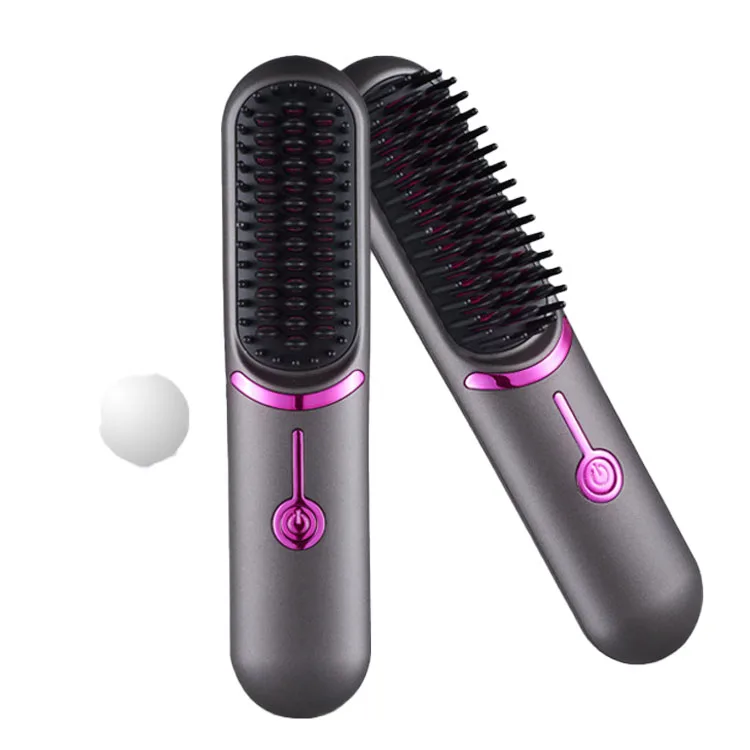 2024 hot sales Rechargeable Portable Negative Ion Professional Portable Wireless Usb Travel Cordless Hair Straightener Brush