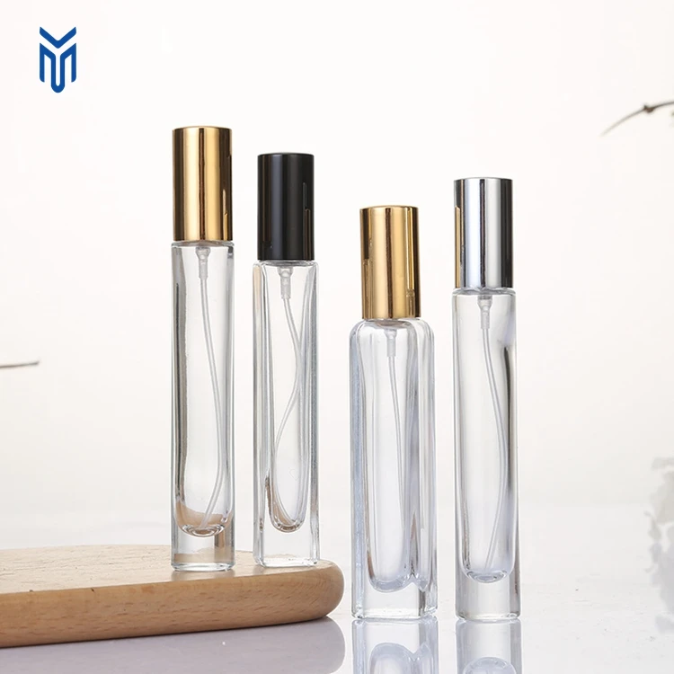 Empty 10 ml perfume glass bottle round essential oil Roll On Bottle Glass Spray Bottle with gold lid