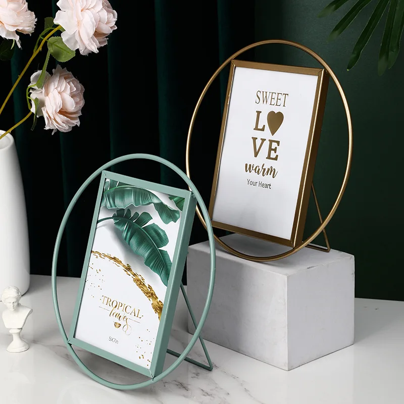 Gold Photo Modern Concise 4in 6in 7in Photos Use Glass Cover Art Picture Photo