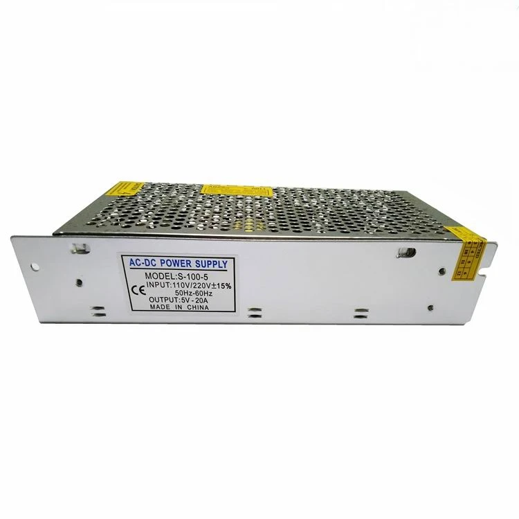 High Quality Aluminum Shell AC/DC 5V 20A Power Supply For LED Strip Light