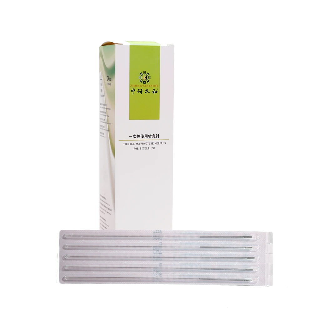 Zhongyan Taihe Long Stylet Acupuncture Needles Disposable Sterile Stainless Spring Handle With Tube 5 Years Useful Life