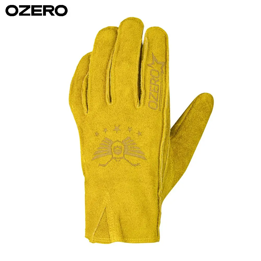 OZERO Fashion Party Windproof Factory Split Cowhide Breathable Fashion Wool Gloves