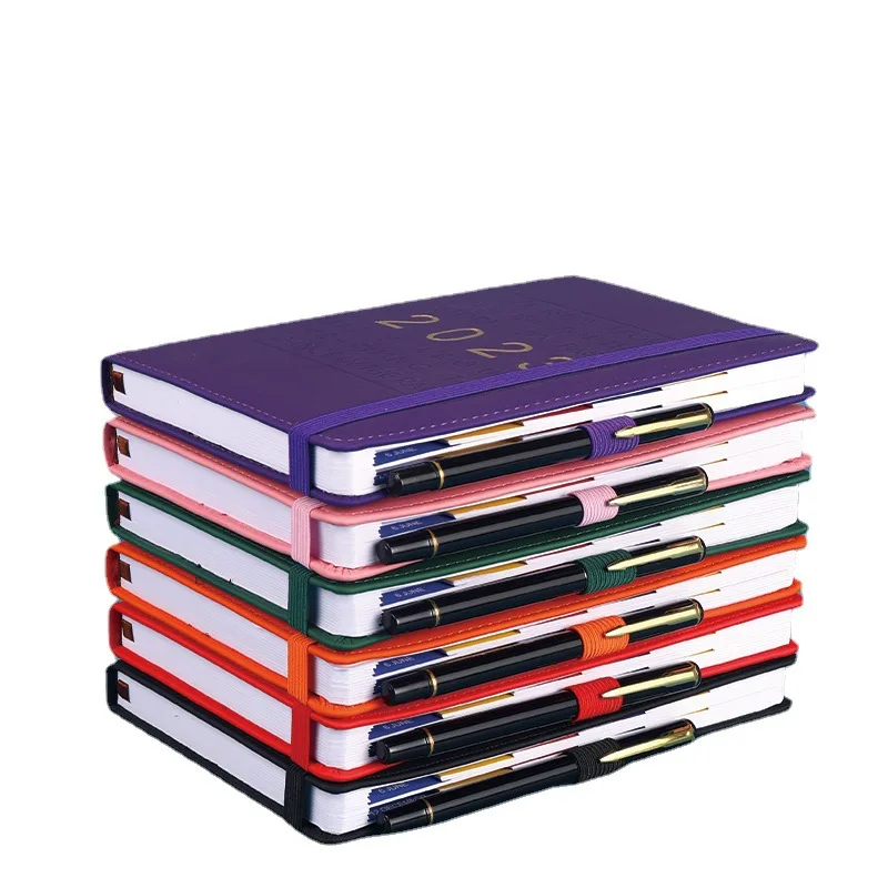 Custom 2023 A5 English schedule book Spanish calendar notebook business planner leather vintage diary