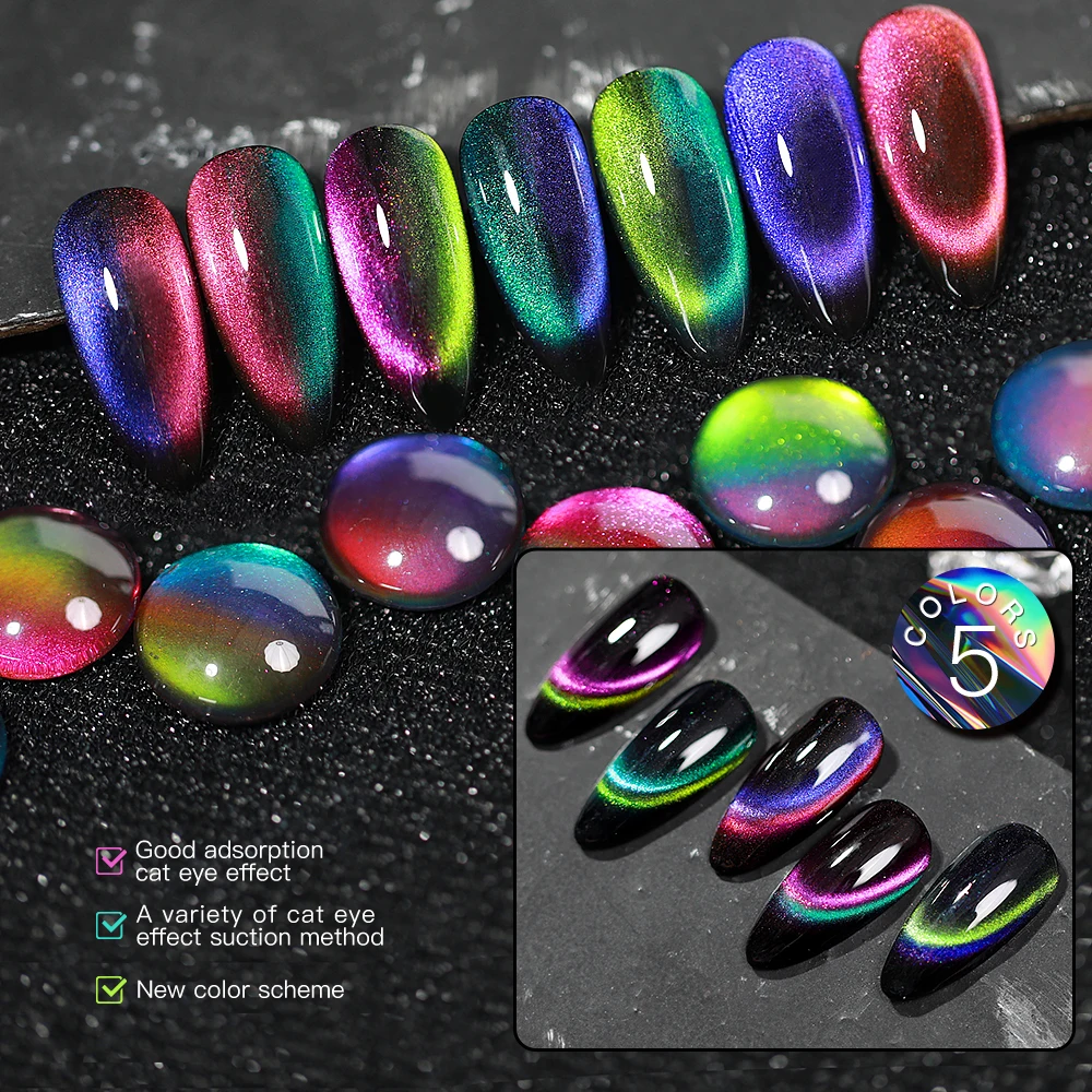 AS Cat Eye Nail Gel Polish 9D Private Label Magnetic Gel Polish Galaxy Chameleon Effect Soak Off Salon Manicure Varnish