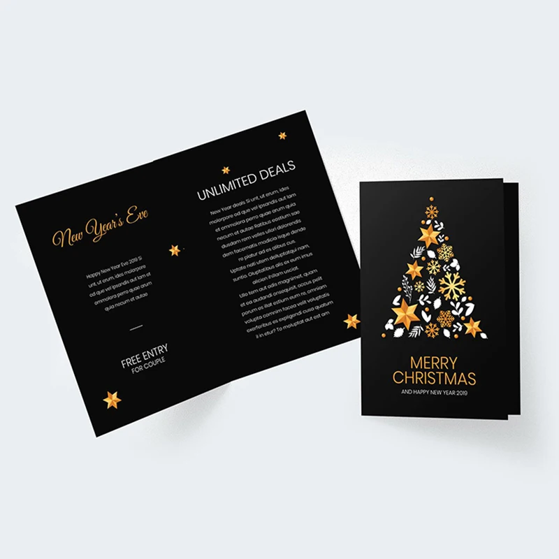 Custom Design Printing Wedding Invitation Folded Greeting Paper Gift Card, Thanksgiving Thank You Card With Custom Logo