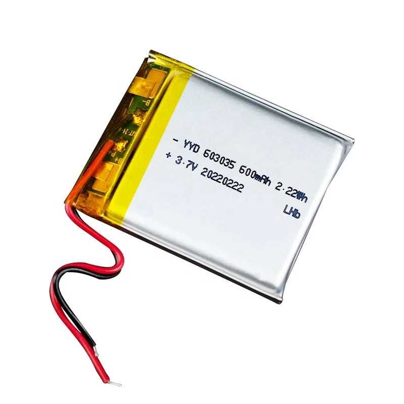Rechargeable 603035 3.7V 600mAh Lithium Ion Li Polymer Battery with Pcm