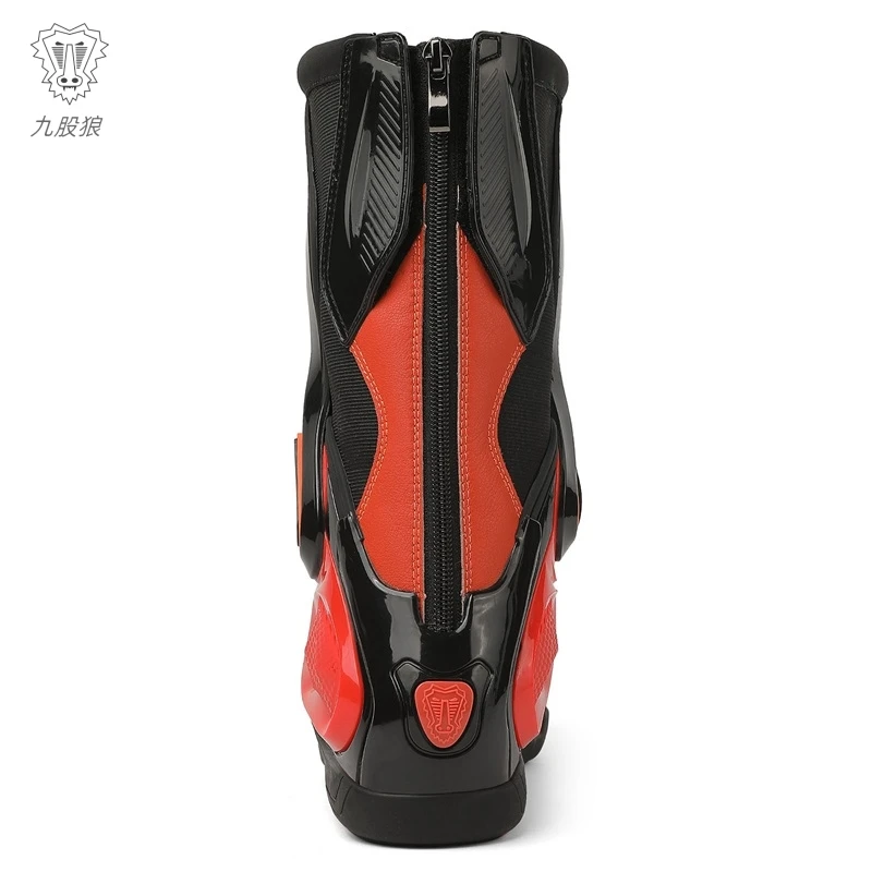 Custom Logo Motorbike Shoes Break Biker Waterproof Riding Shoes Manufacturers Leather Motorcycle Boots for Men