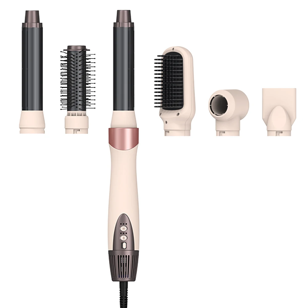 All-in-one multifunctional high speed hair dryer with 7 replaceable comb attachment hair for all hair types and textures