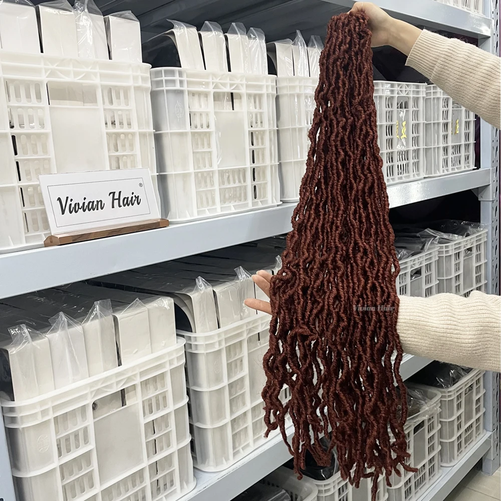 Индивидуальные Nu soft locs 18 дюймов Ombre Faux Locs godess волнистые dread замки 36 крючком волосы синтетические расширители