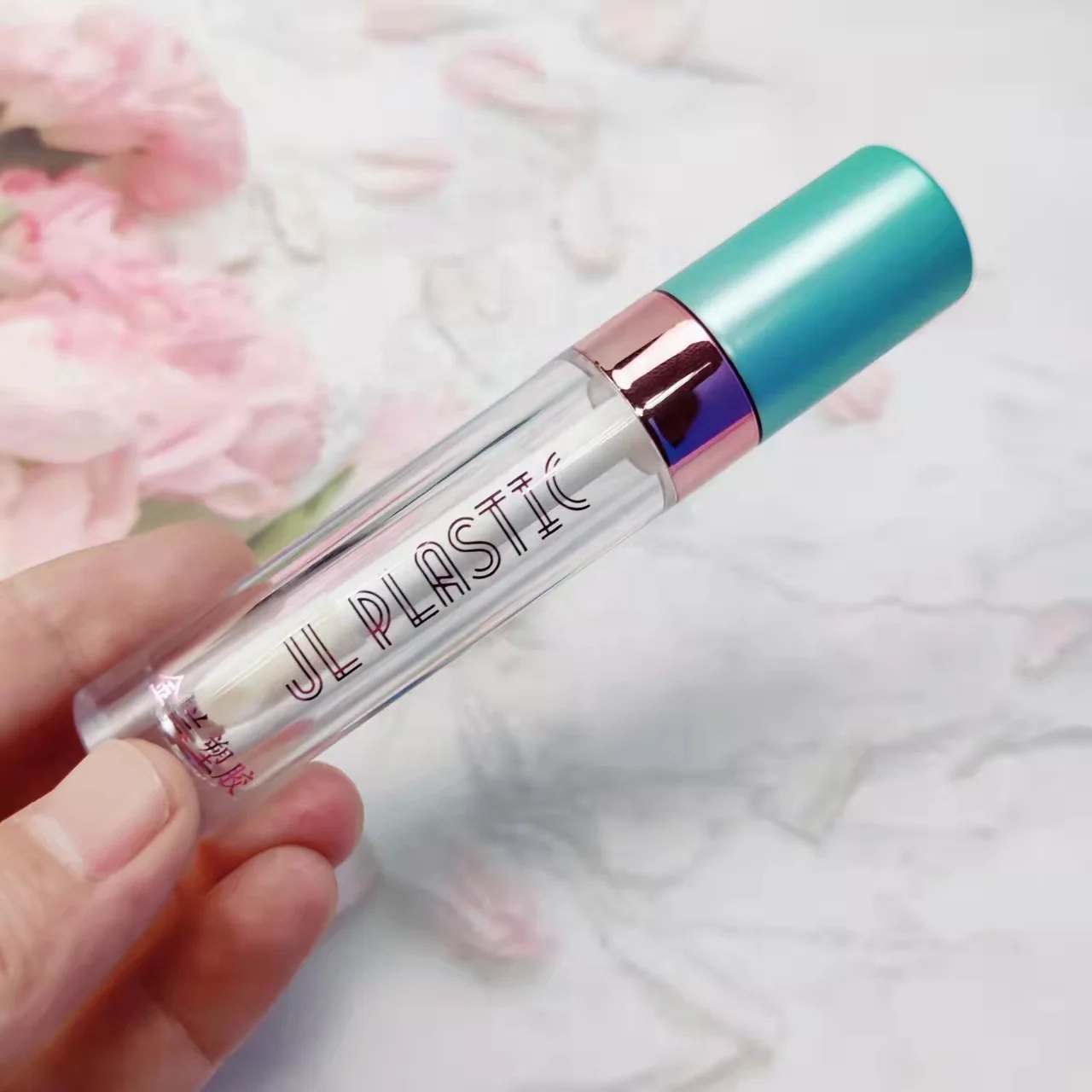 Low Moq 1.2Ml Small Lip Gloss Tube Green Lipgloss Bottle Empty Cosmetic Lipstick Tube With Big Applicator