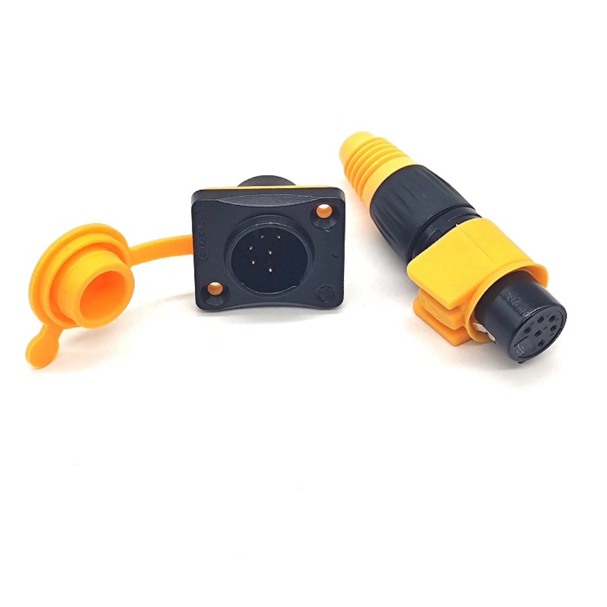 Открытый водонепроницаемый черный IP65 Heavy Duty 6 Pin Cannon разъём