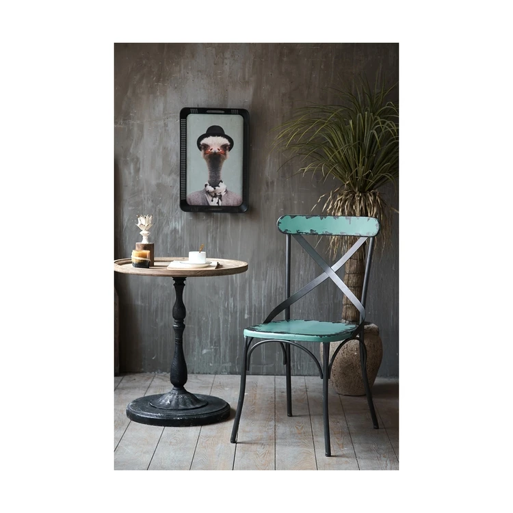 
High Quality European Style Furniture White Chair Wrought Iron Retro Chair 
