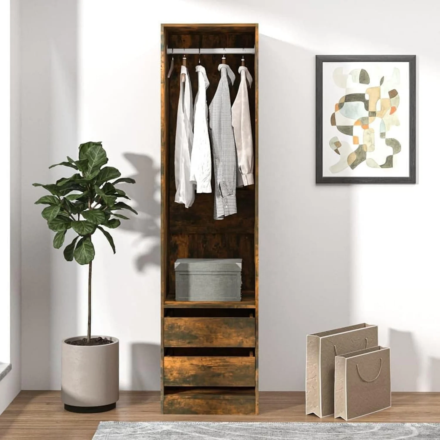 Bedroom Furniture Clothes Storage Cabinet Wooden Highboard Closet Armoire Wardrobe with Drawer, cupboards for bedroom wardrobe