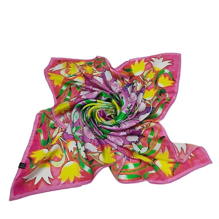 Factory No MOQ Custom Scarf 100% Silk Digital Print Scarf