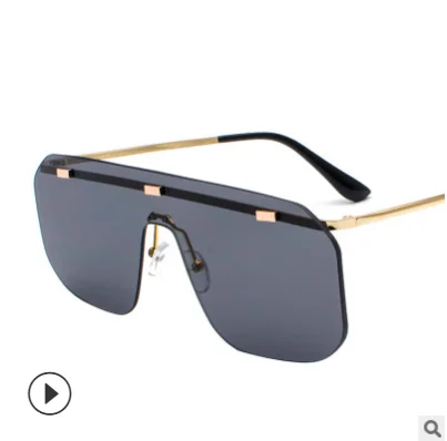 
Conjoined glasses men and women personality large frame modeling decorative sunglasses 