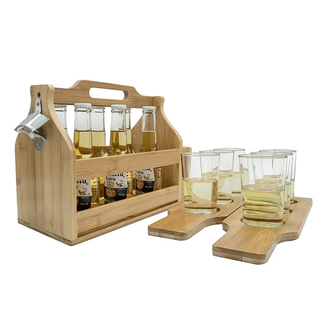 Addreen Classic wholesale hot selling wooden wine bottle box with bottle opener and sample taking board