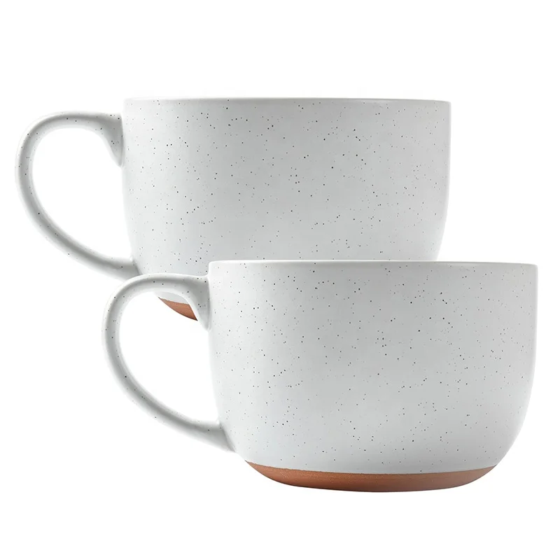Custom Cereal Salad Noodles Tea Soup Bowls Cups Microwave Dishwasher Safe 38oz ceramic large Soup mugs with Handle for Coffee