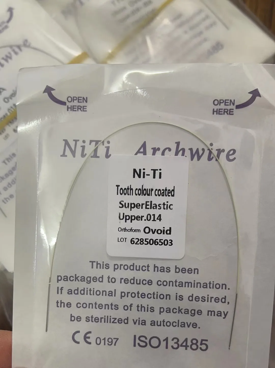 Dental Orthodontic Nitinol Color White Coated Arch Wire