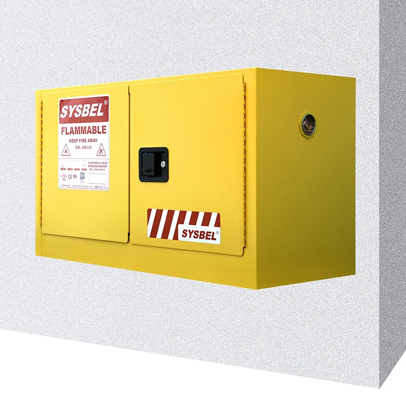 SYSBEL Industry 17Gal 64L 2 Door Yellow Laboratory Fireproof Flammable Storage Cabinet with ce fm