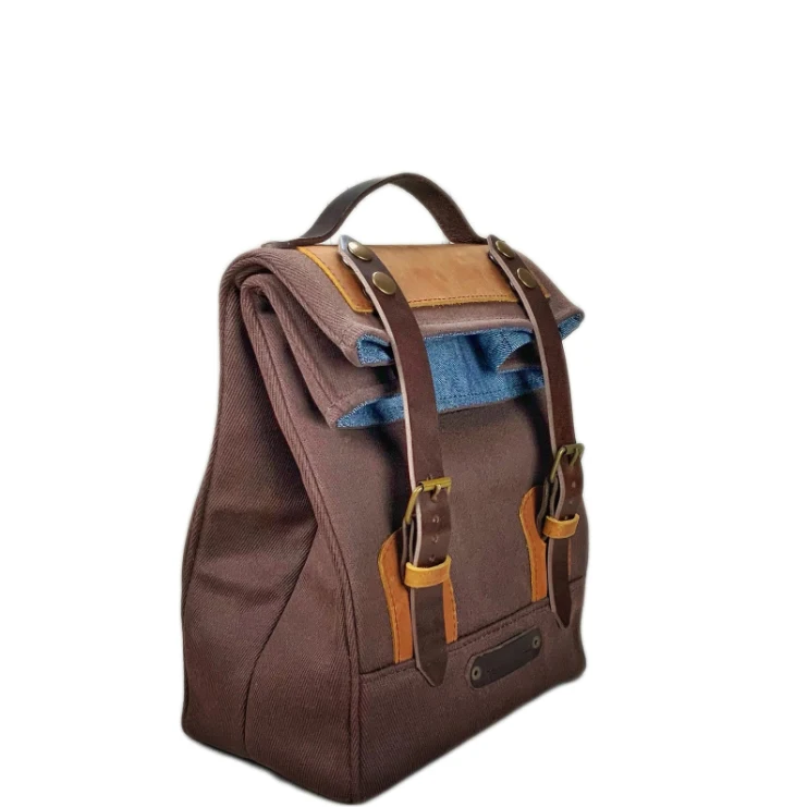New Arrival Waxed Canvas Waterproof School Picnic Lunch Bag Insulated Cooler Bag