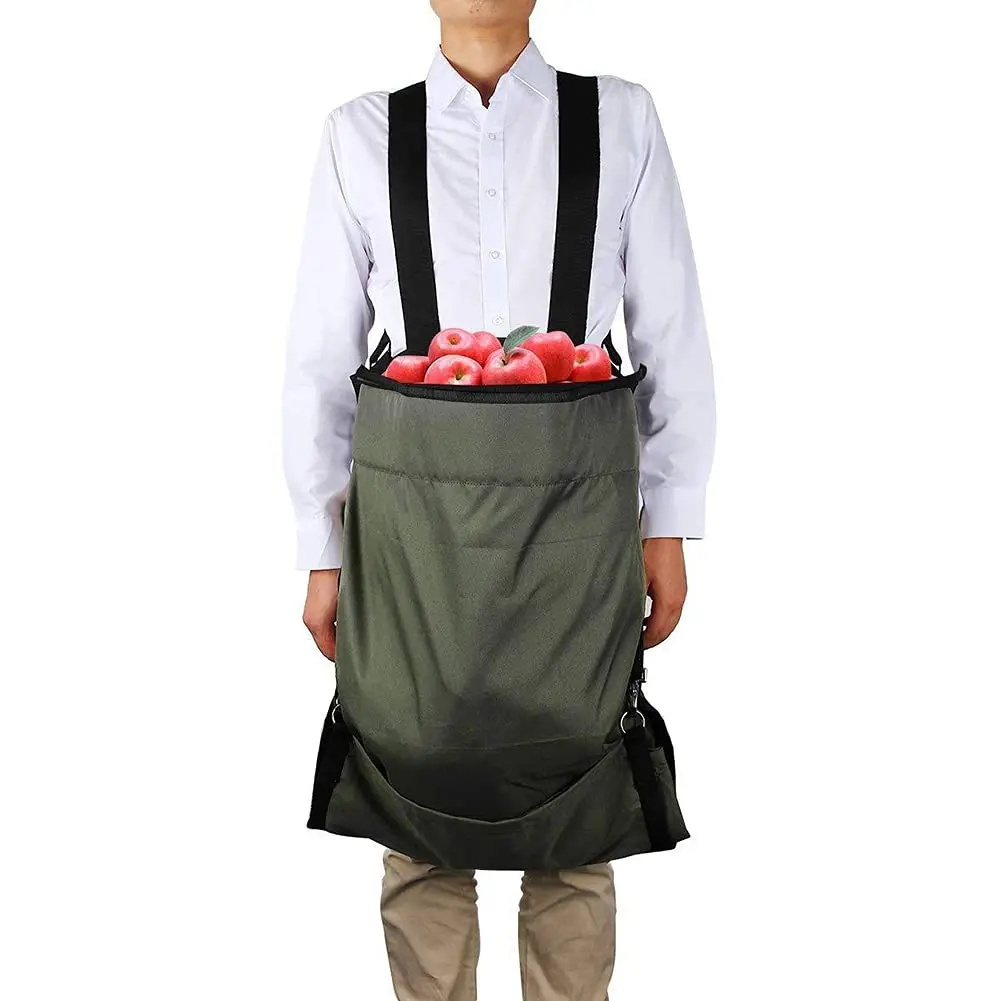 QQgift 2024 New OEM Custom Fruit Picking Garden Apron Duty Adjustable Storage Pouch Vegetable Pockets Harvesting Gathering Bag