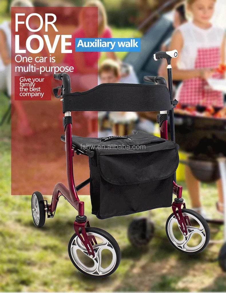 Sensitive Hand Brake For Wheelchair Support Walking Folding Rollator