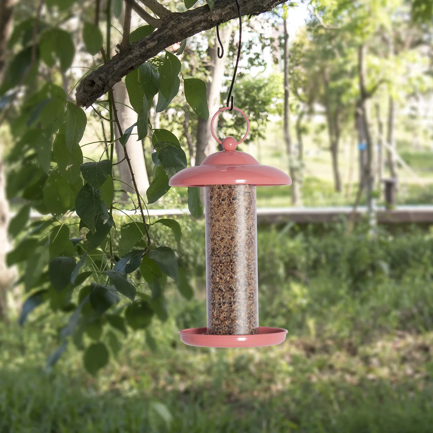 Manufacturer source custom OEM outdoor courtyard garden hanging automatic metal hummingbird seed food feeder wild bird feeder