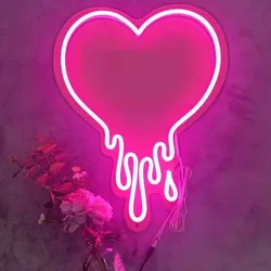 Wholesale Battery Power Neon Sign Drop Shipping Manufacture flex led neon lamp Burning love heart Neon Sign