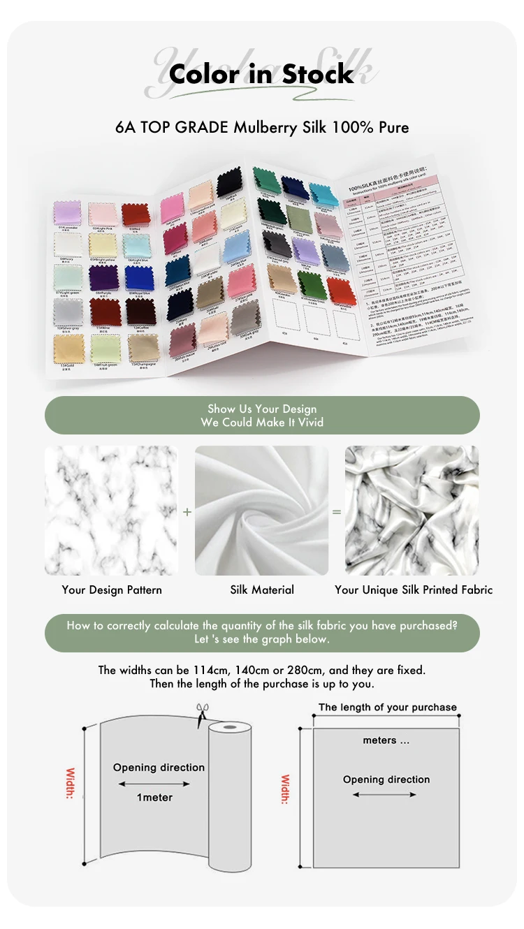 Wholesale Non-toxic Plain Dyed 100% Pure Mulberry Silk Fabric Charmeuse 22MM 114CM High Grade Silk Fabric Meter Pure Silk