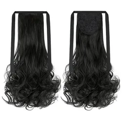 Оптовая продажа с фабрики, парик для конского хвоста, женские длинные кудрявые волосы, ремешок, груша, цветок, большая волна, Реалистичная короткая оплетка для конского хвоста средней длины