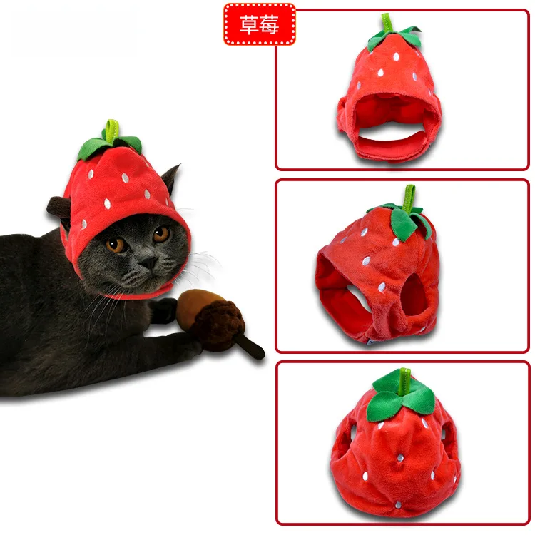 Pet Christmas Hat Cat Dog Cute Pet Head Clothing Panda Small Dog Hat Cat Toy Headcover