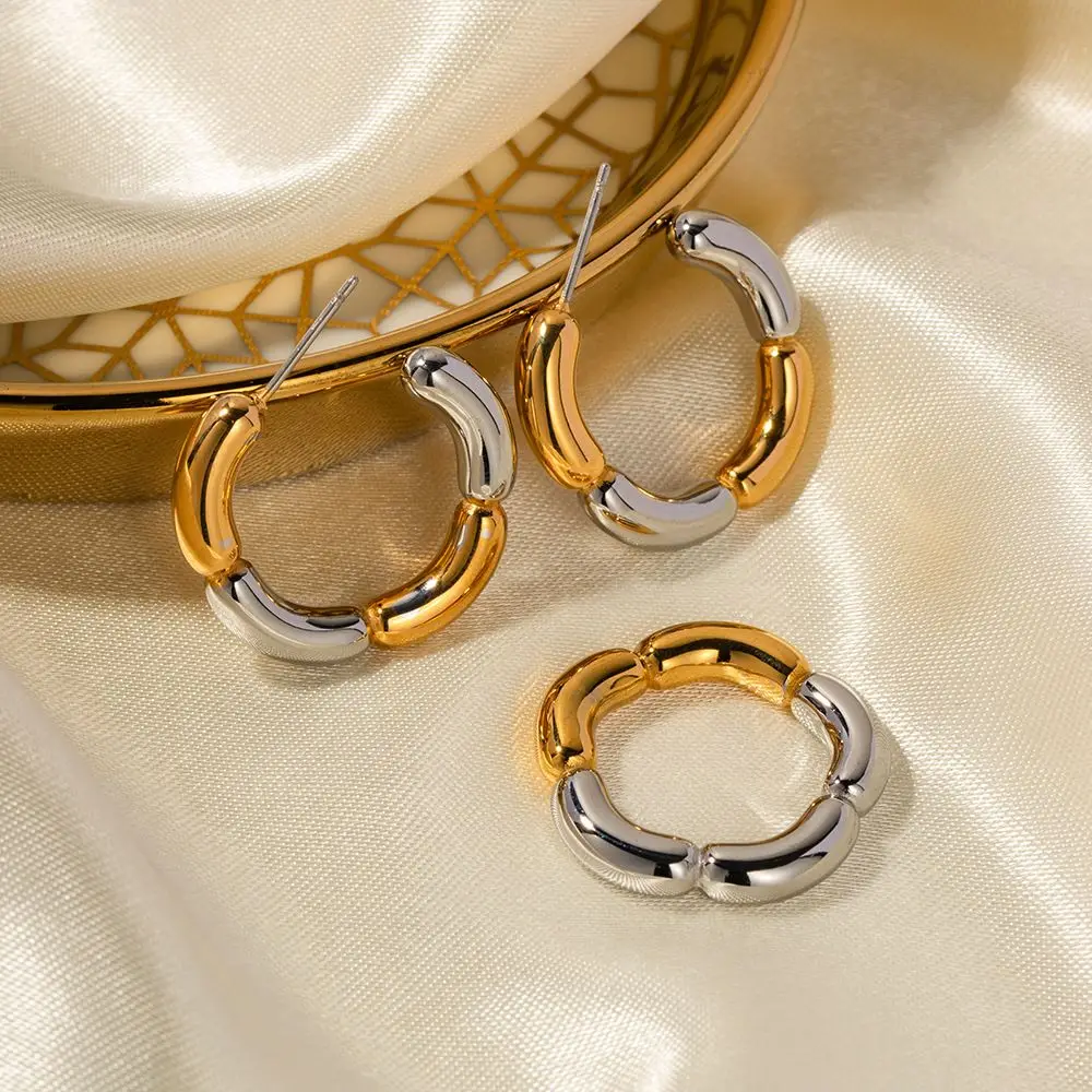 High quality 18k Gold-plated Flower Color Type-C Waterproof Stainless Steel Flower Rings For Girls